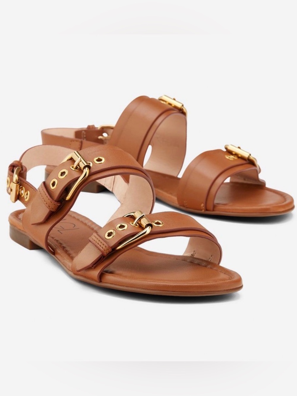 NEW AGL Summer Multi Buckles Sandal in Brandy Nappa